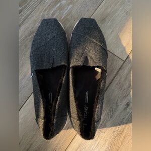 TOMS Charcoal Wool Slip-Ons